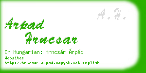 arpad hrncsar business card